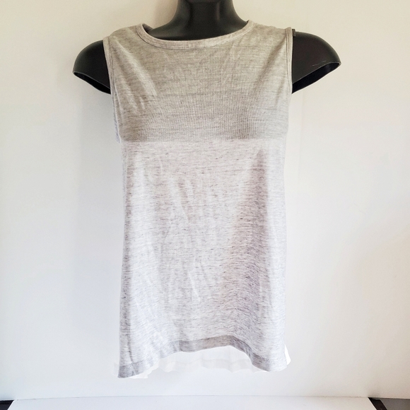 CLUB MONACO Heather Gray Crepe Back Minley Tank M - Picture 4 of 6